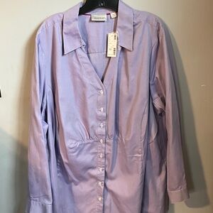 NWT Women’s Avenue Lavender Button-Front Shirt